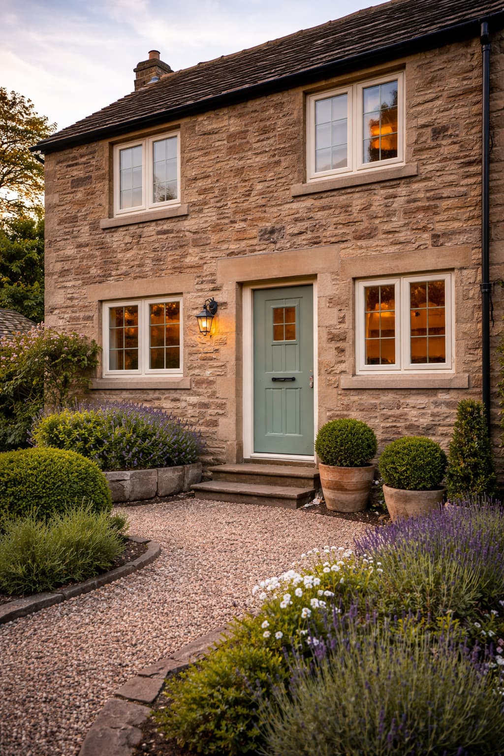 Flush Fit uPVC Windows Halifax – Stone Built Property flush fit uPVC windows on a traditional stone house in Halifax with cream window frames